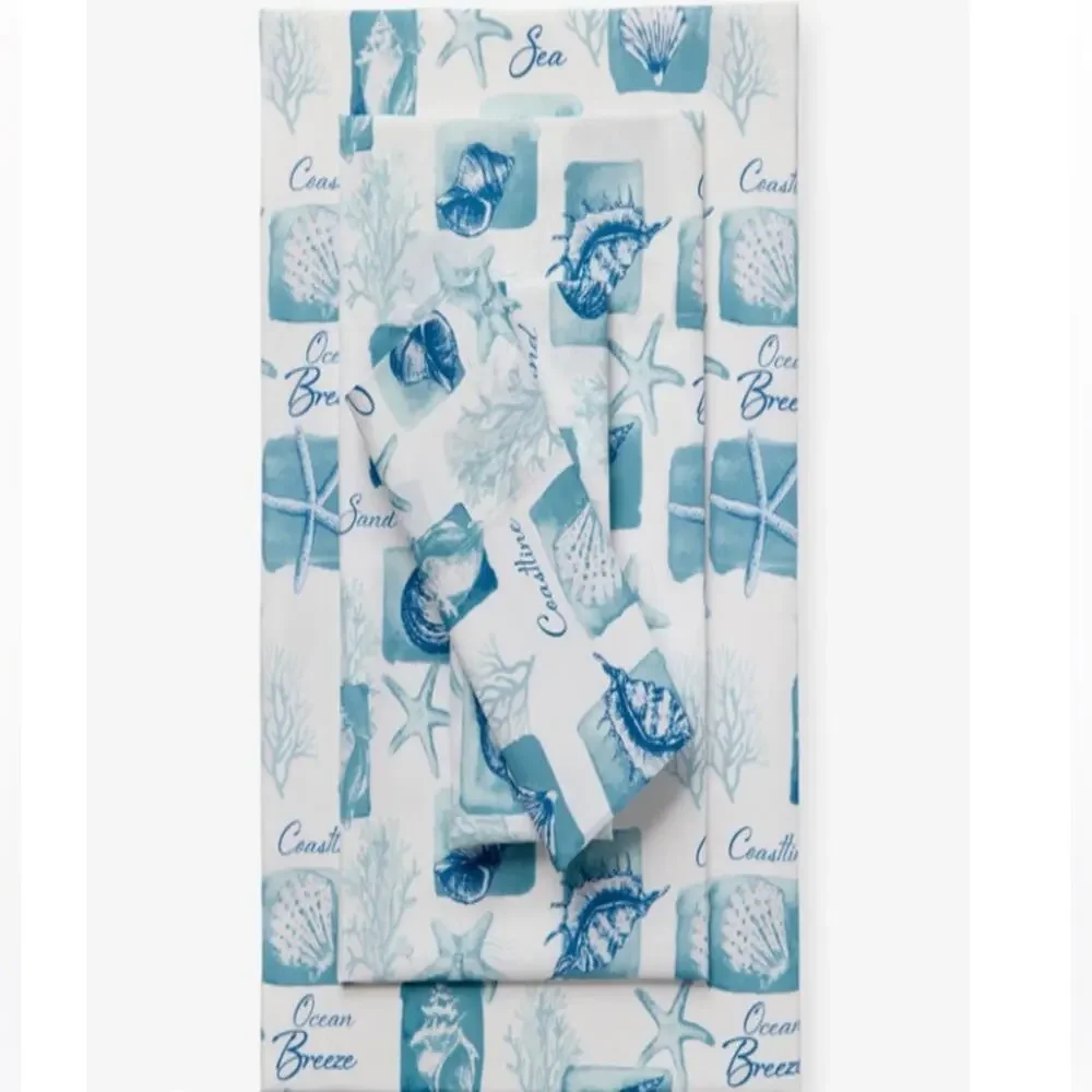 Brylane homes Coastal Printed Microfiber Sheet Set